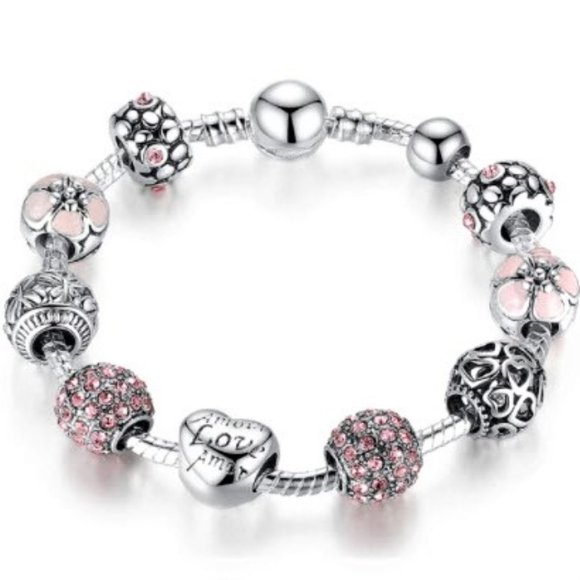 Elegant Silver Plated Charm Bracelet - Picture 6 of 6